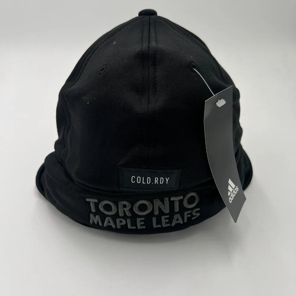 Adidas Unisex Black Toronto Maple Leafs Hockey Cold.Rdy‎ Ear Flap Hat Cap NWT
